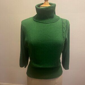 sparrow for Anthropologie 3/4 kimono sleeve turtleneck sweater in jersey & cable